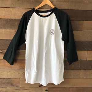 Vans Black and White Raglan 3/4 Sleeve Tee